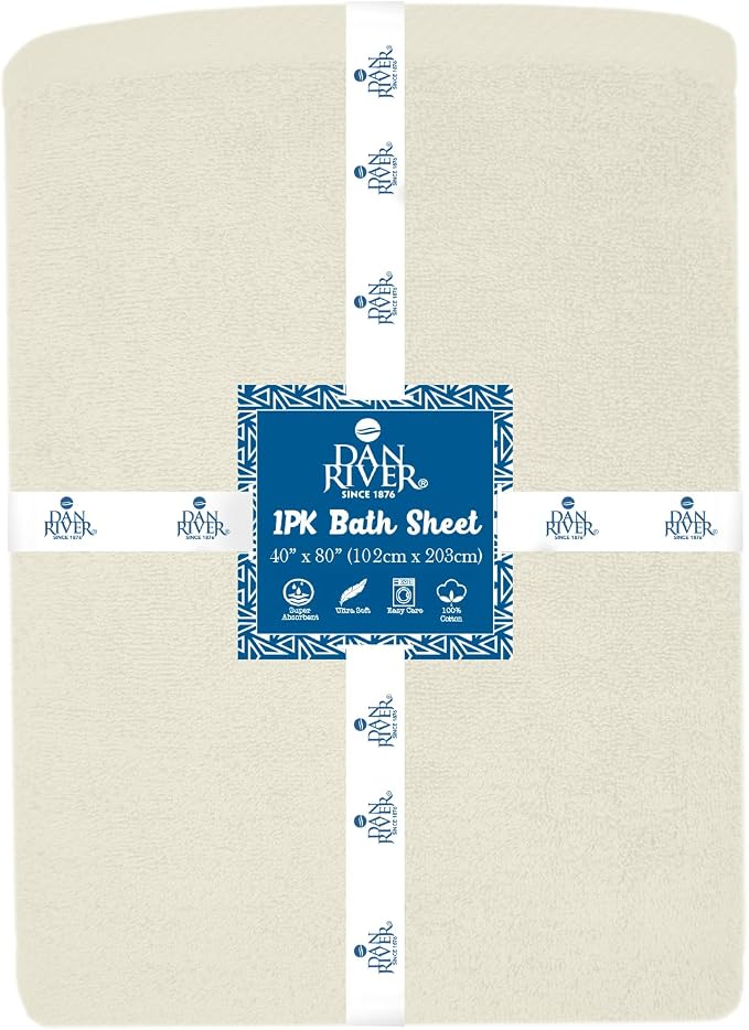 DAN RIVER Pack of 1 Bath Sheet 40x80 Inches, Extra Large Quick Dry Bath Towels - Image 7