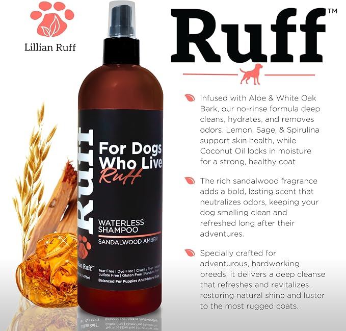 Ruff by Lillian Ruff No-Rinse Waterless Dog Shampoo Spray | Sandalwood Amber | - Image 4