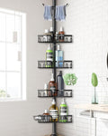 Corner Shower Caddy Tension Pole, 39-113 inch Adjustable Rustproof Floor by Clothink