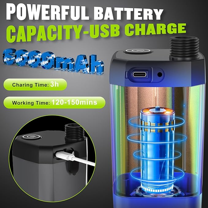 Portable Shower for Camping, Spopal 6000mAh Rechargeable Camping Shower - Image 3