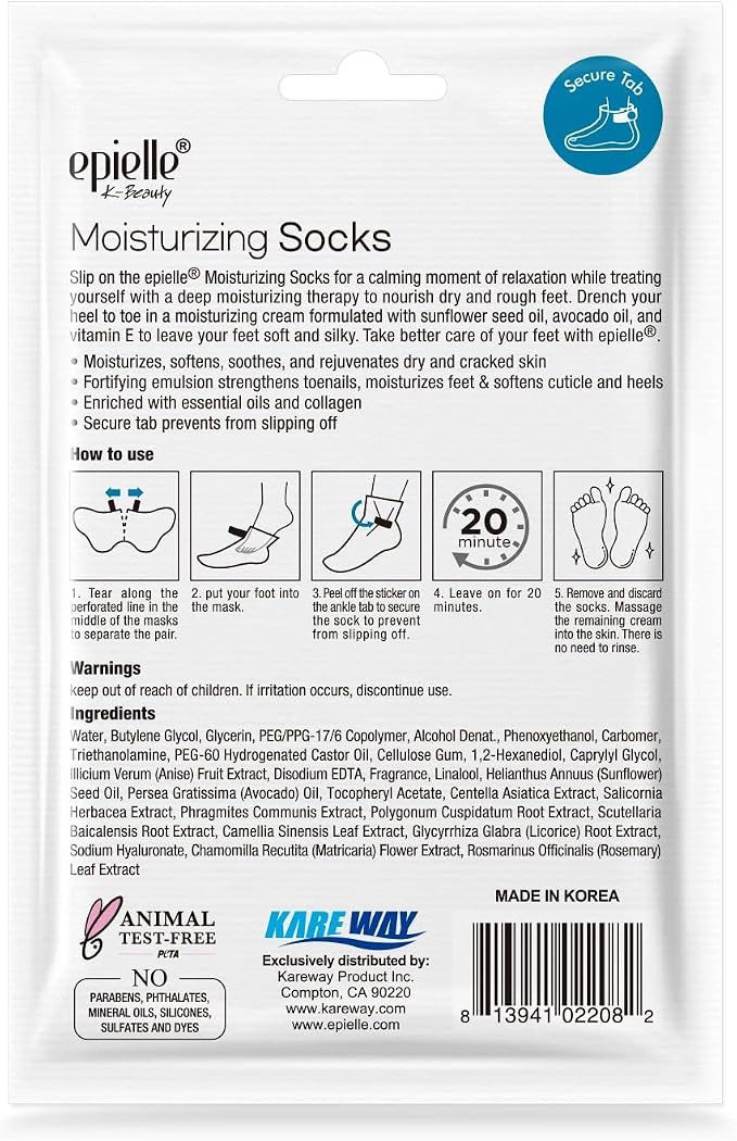 Epielle Hydrating & Moisturizing Hand & Foot Masks, Relieve and Soften Dry - Image 6