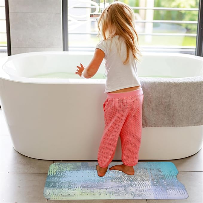 Turquoise Bathtub Mat Non Slip 40x16in Extra Long Anti Slip Bath Mat - Image 5