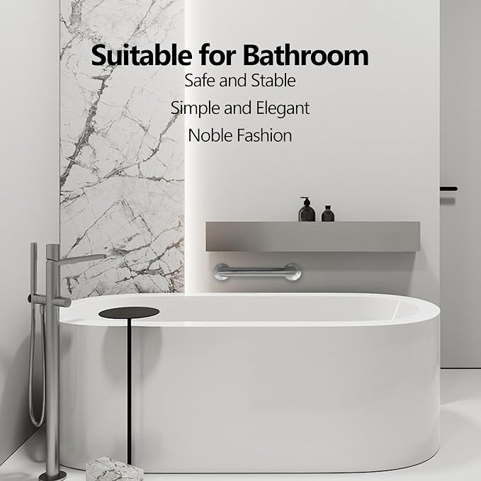 Shower Grab Bar, 2 Pack 16 Inch Brushed Nickel Bathroom Safety Bar, 1.25" - Image 6