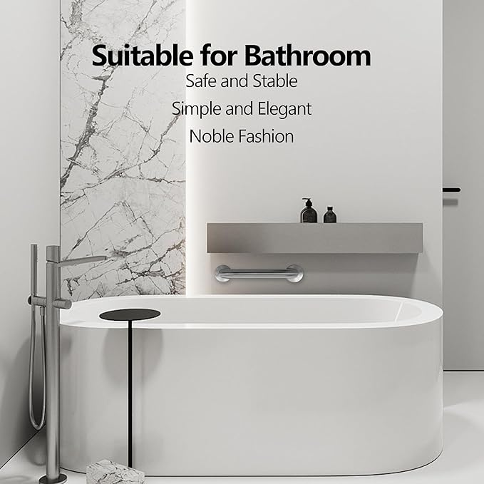 Shower Grab Bar, 2 Pack 32 Inch Brushed Nickel Bathroom Safety Bar, 1.25" - Image 7