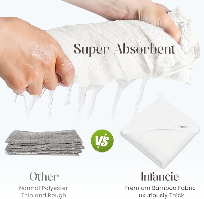 Bamboo Hooded Baby Towel with Face Cloth – 1 Hooded Towel & 1 Washcloth – Ultra - Image 7