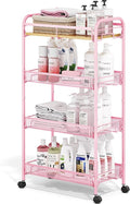 TOOLF 4-Tier Rolling Cart, Metal Utility Cart, Slide Out Storage Cart by TOOLF