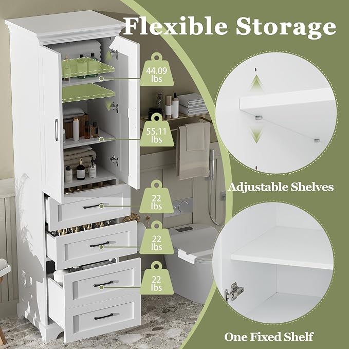 72" Tall Narrow Storage Cabinet - Image 7