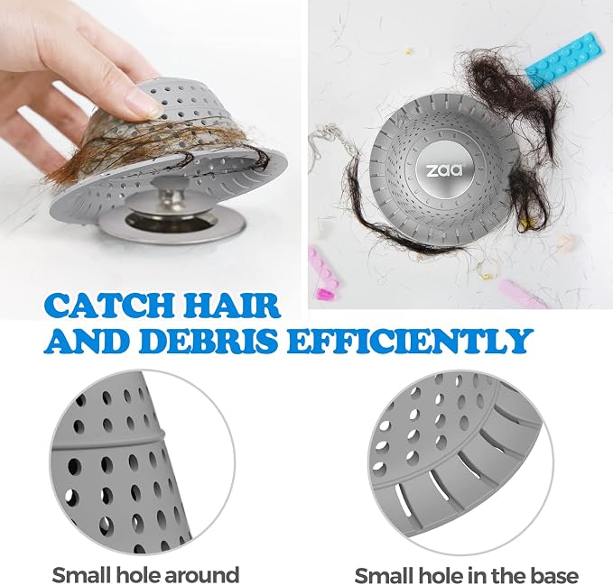 zaa Bathtub Drain Hair Catcher, Premium Silicone Shower Hair Catcher, Shower - Image 3