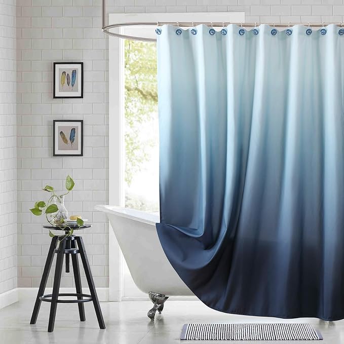 Fabric Shower Curtain, Plolyester Ombre Shower Curtains by BESTRIPES