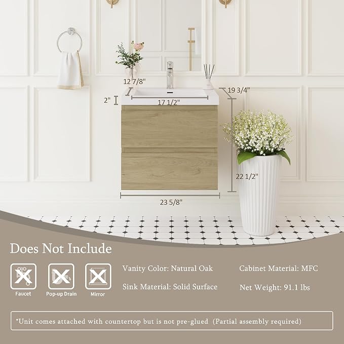 24" Floating Bathroom Vanity - Image 3