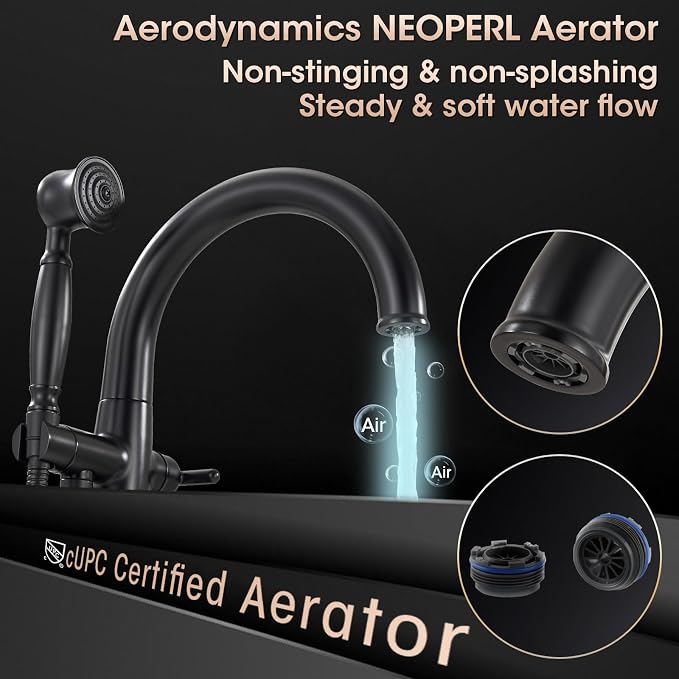 Freestanding Bathtub Faucet Black & Rose Gold Tub Filler High Flow - Image 8