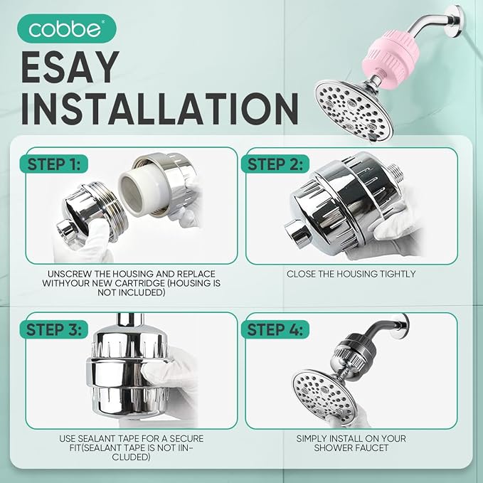 Cobbe HD HEAVY DUTY High Output Shower Filter – 99% REMOVAL Shower Head Filter - Image 9