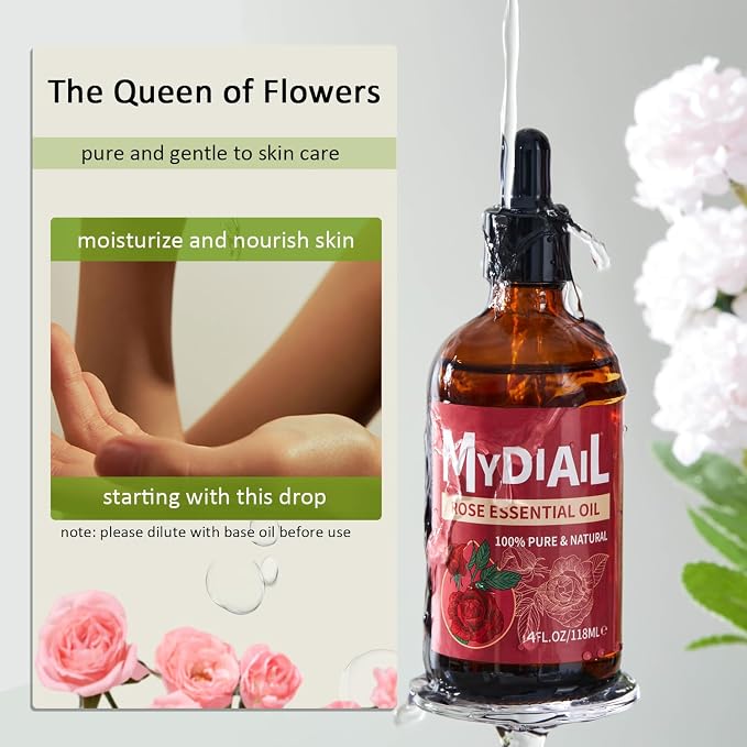 Rose Essential Oil 118ml Natural Premium Rose Oil Essential Oil - Image 3