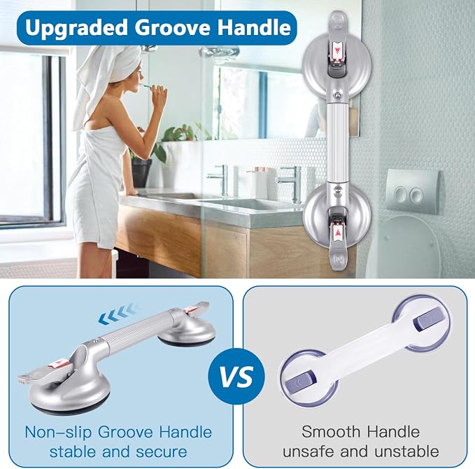 17inch Upgrade Suction Shower Grab Bar, Portable Shower Handle Bar Suction Grip - Image 4