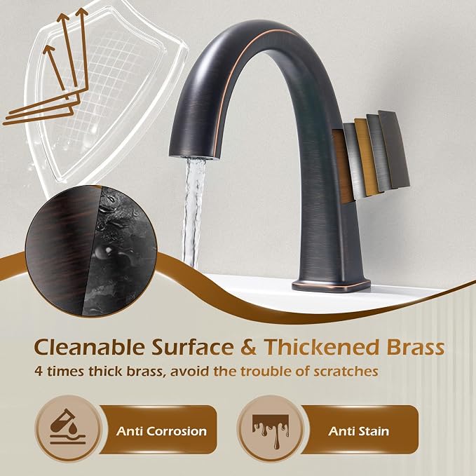 Brass Roman Gooseneck Tub Filler, Oil Rubbed Bronze Garden Tub Faucet Deck - Image 3