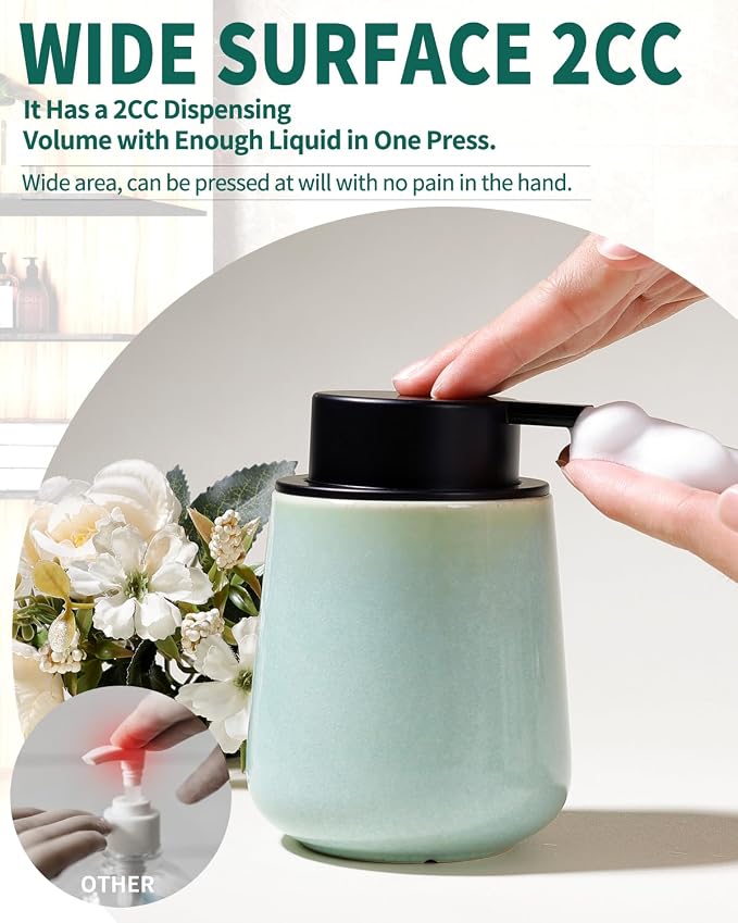 BosilunLife Foam Hand Soap Dispenser - 12 oz Bathroom Lotion Hand Pump - Image 2