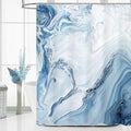 MitoVilla Blue Marble Extra Long Shower Curtain Set 72 x 84, Modern Ombre 84 by MitoVilla