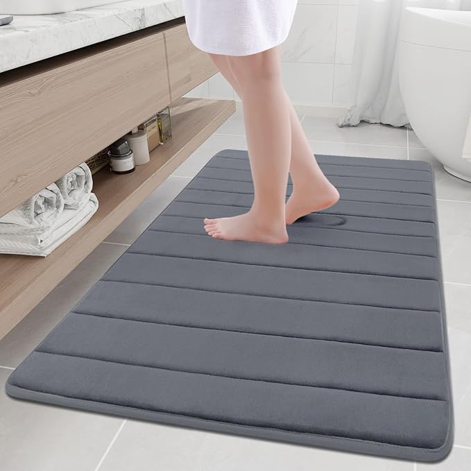 Buganda Memory Foam Bath Mat, Ultra Soft and Non-Slip Bathroom Rugs, Water by Buganda