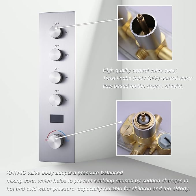 Brushed Nickel Digital Display Shower System - Image 2