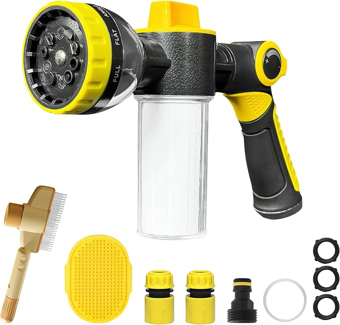 Dog Wash Hose Attachment, 10-in-1 Spray Mode Pet Shower Soap Sprayer by Unknown