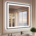 ISKM Framed LED Mirror for Bathroom 40"x38", Dimmable LED Bathroom Mirror by ISKM-IStillKeepMovin
