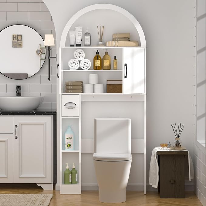 Spurgehom Over The Toilet Storage Cabinet, Bathroom Shelf Organizer Freestanding - Image 3