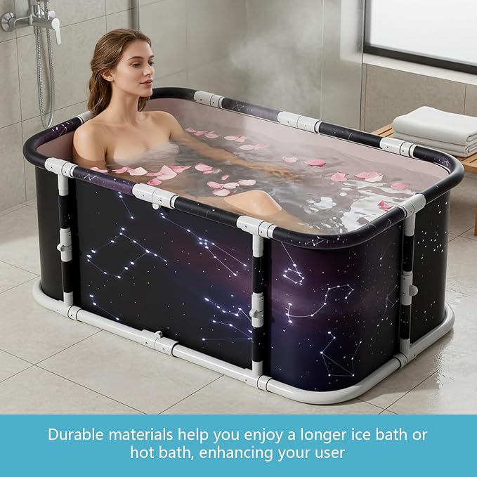 Simcat 45" Large Portable Foldable Bathtub Adult, Separate Family-Friendly SPA - Image 8