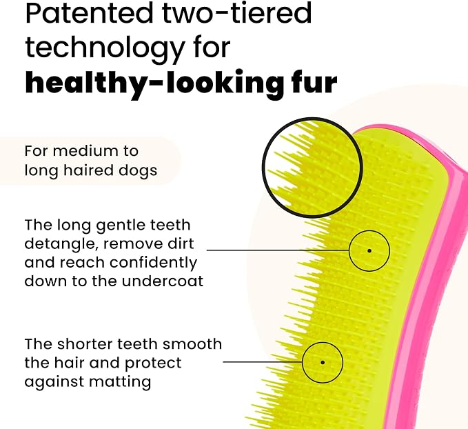 Pet Teezer Detangling Dog Grooming Brush, Dog Bath Brush - Image 2