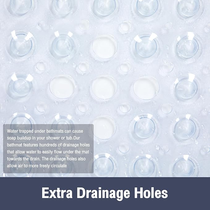 Clear Square Shower Mat Bathtub Mat Non Slip 21x21 Inch, Square Bath Mat - Image 5
