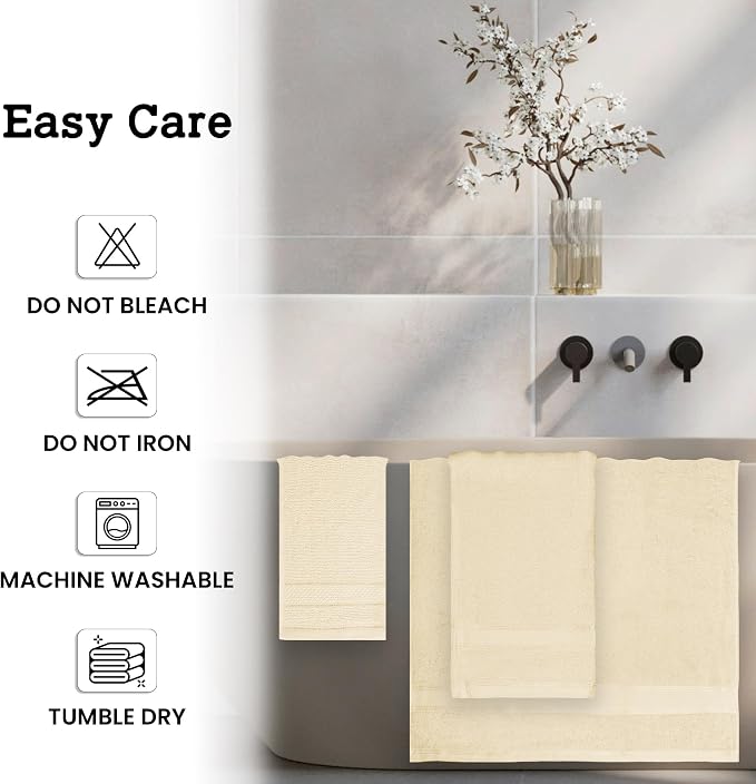 Casa Lino 100% Cotton Bath Towels Set of 4 - Image 6
