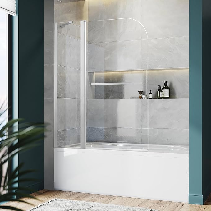 Bathroom Shower Glass Door, Tub Shower Glass Door 43”*58” Screen Panel Tempered by SHOWERBATHTUBDOORSDEVELOPER