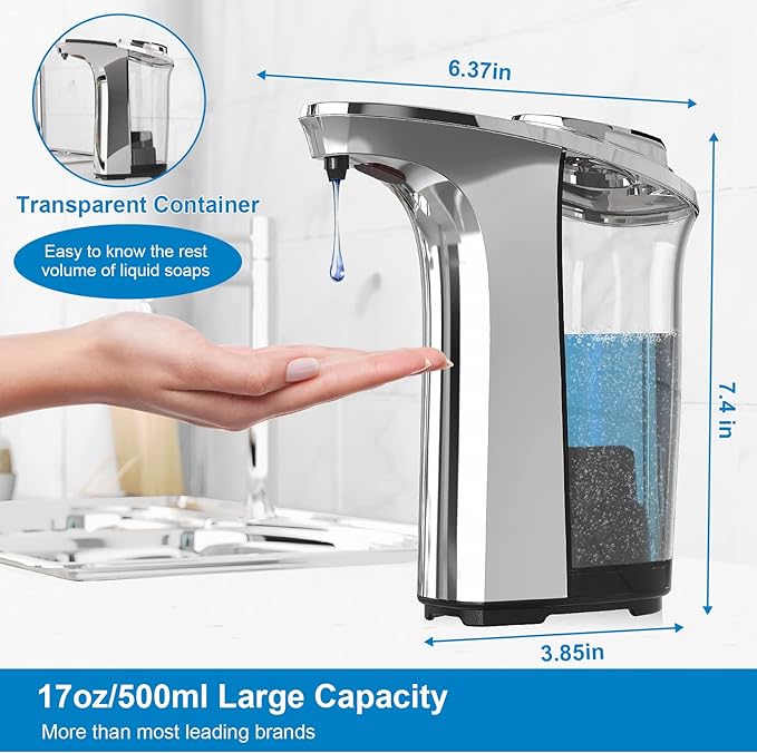 Automatic Soap Dispenser, Touchless Dish Soap Dispenser 17oz/500ml - Image 3