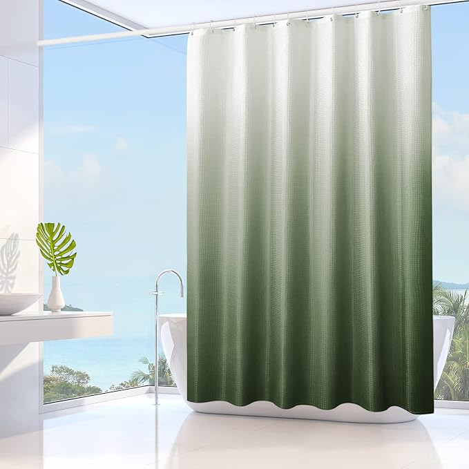 Gibelle Sage Green Shower Curtain, Ombre Shower Curtains - Image 2