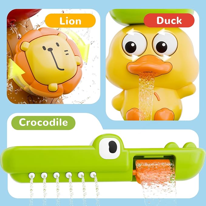 iPlay, iLearn Bath Toy for Toddlers 1-3, Baby Waterfall Duck Bathtub Toy W/ - Image 5