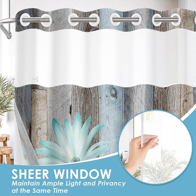 No Hook Rustic Farmhouse Shower Curtain - Image 3