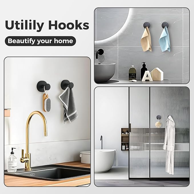 Shower Hooks for Inside Shower, Suction Cup Hooks for Glass Window, Removable - Image 6