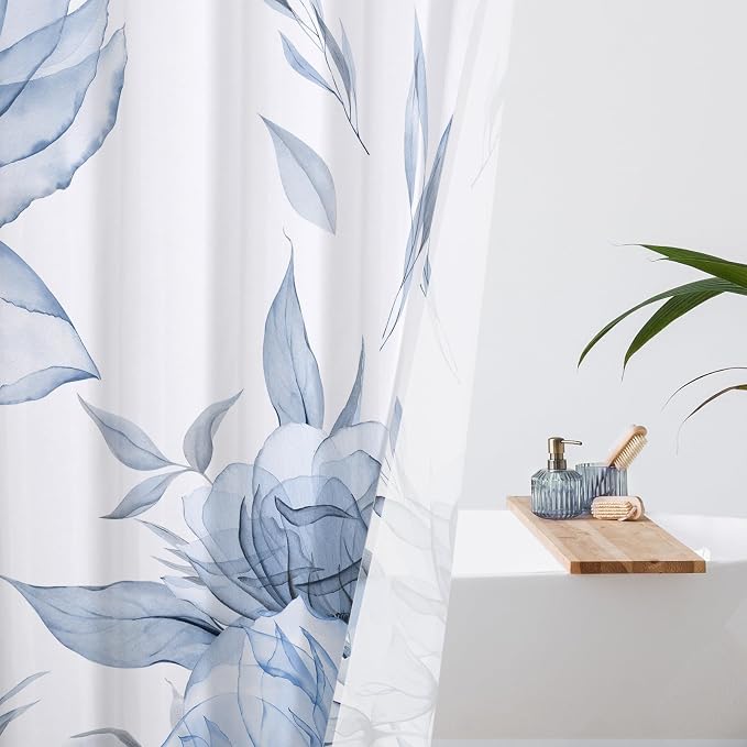 Long Boho Watercolor Floral Shower Curtain 72 x 78, Artistic 78 Inch Long - Image 3