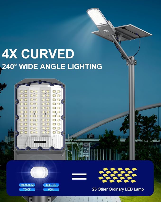 Solar Street Lights Outdoor Waterproof, 650000LM Super Bright LED Beads - Image 4