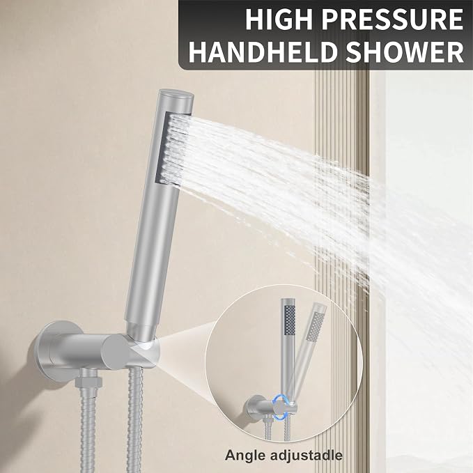 12-Inch Brushed Nickel Shower System: Ultimate High-Pressure Experience - Image 4