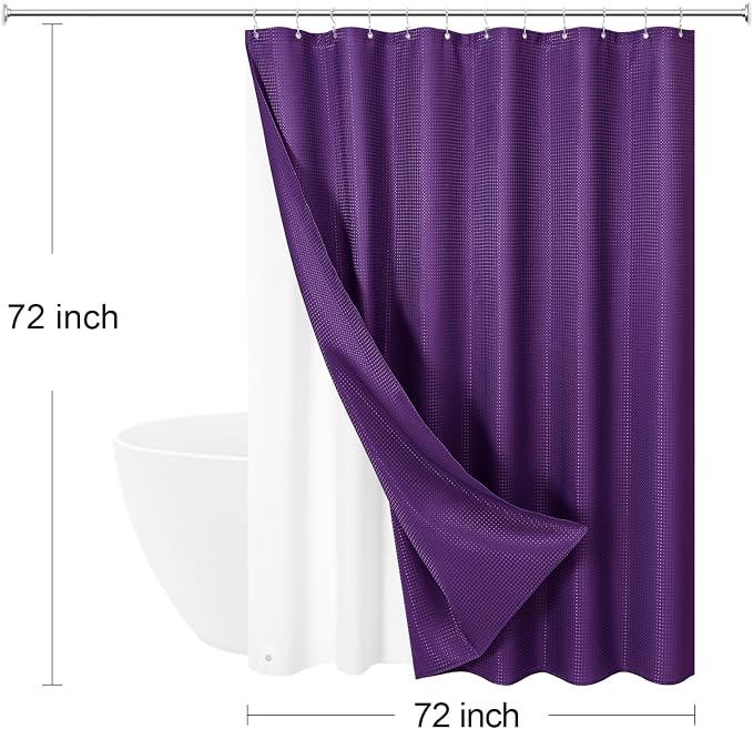 3 in 1 Shower Curtain Set, Waterproof Fabric Shower Curtains - Image 8