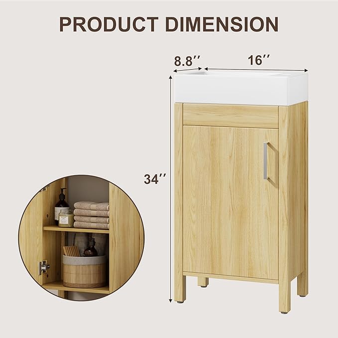 GarveeHome 16" Bathroom Vanity - Image 3