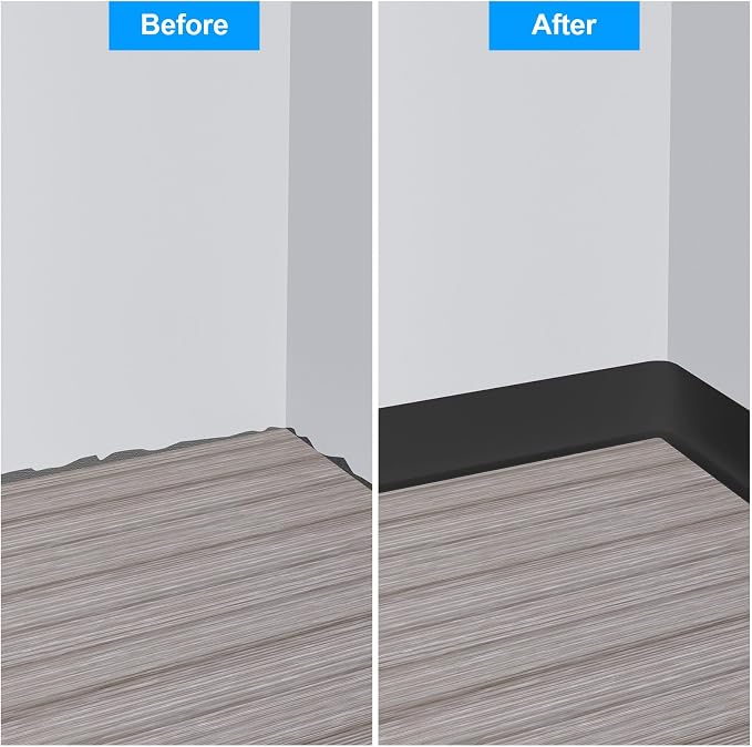 Duzzy Flexible Baseboard Molding Trim, 5 Inch x 20 Feet Peel and Stick Rubber - Image 3