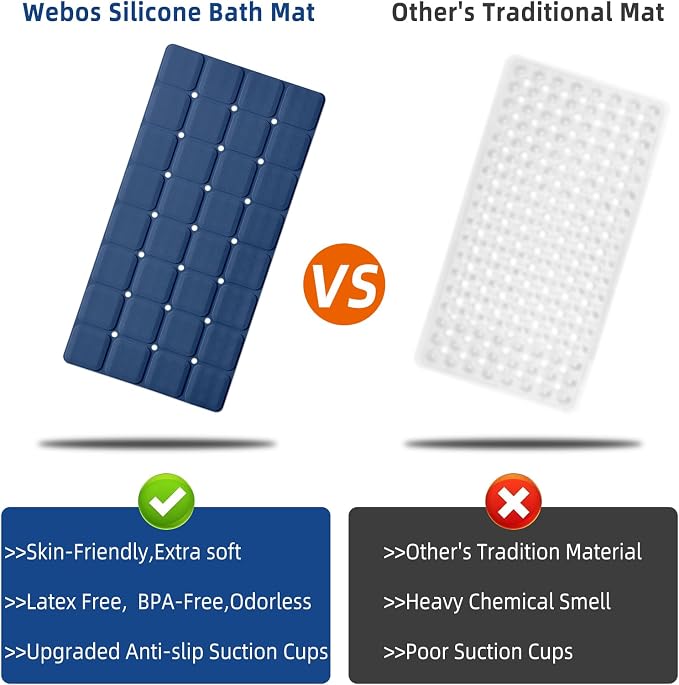 Silicone Bath Mat with Suction Cups – Non-Slip Foldable Bathtub & Shower Mat - Image 6