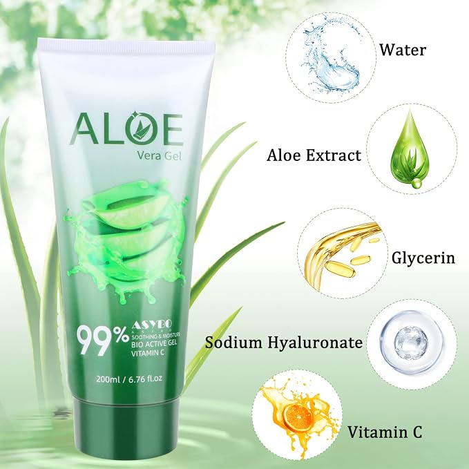 200x2 ML Aloe Vera Gel – 99% Organic Pure Aloe Vera Hydrating Face & Body - Image 2