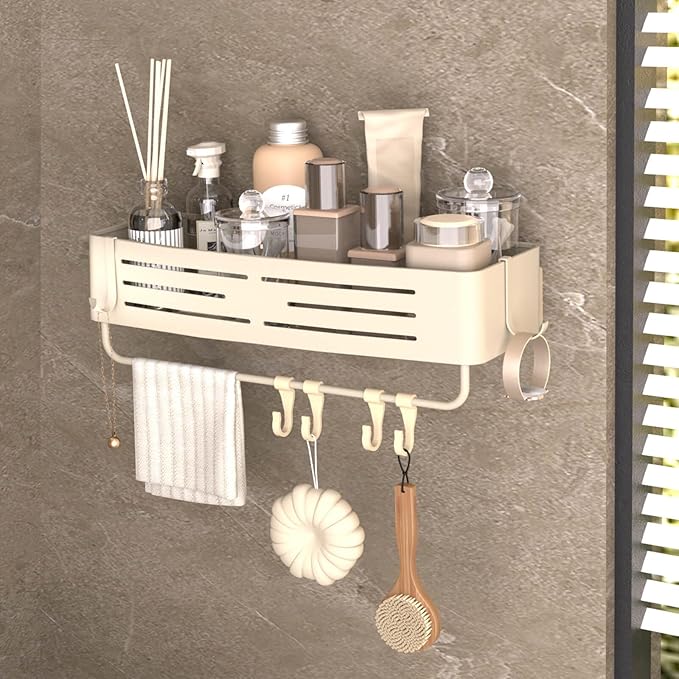 Onemake Aluminum Shower Caddy Suction Cup, No Drilling Bathroom Shower Shelf by Unknown