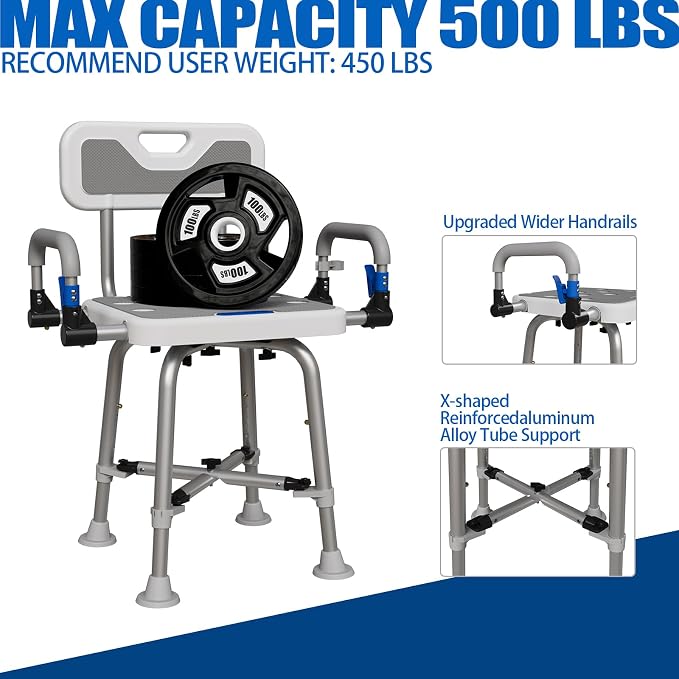 Shower Chair for Seniors Elderly Handicap Disabled Or Bariatric Adults Heavy - Image 2