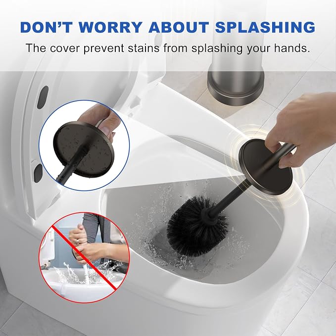 Toilet Brush and Holder Set: 304 Stainless Steel Heavy Duty Toilet Bowl Brush - Image 3