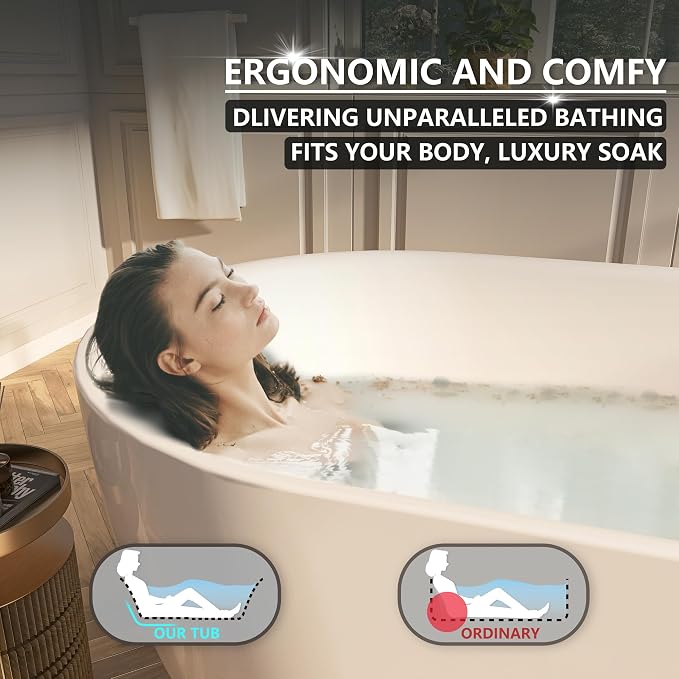59" Acrylic Freestanding Bathtub, Free Standing Tub, Stand Alone Tub - Image 2
