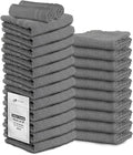 24 Pack Dark Grey Hand Towel 100% Cotton Spa Towel – 16x27 inches Highly by STFLinen