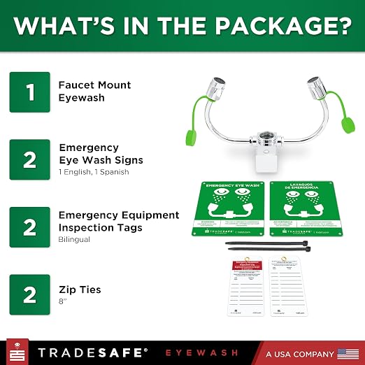 TRADESAFE Faucet Mount Eye Wash Station OSHA Approved - Image 5